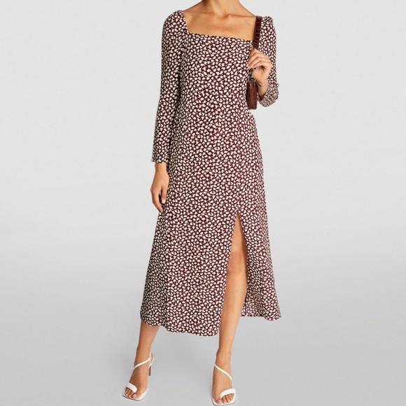 RIXO Hattie Floral Printed Square Neck Midi Dress - Picture 3 of 8